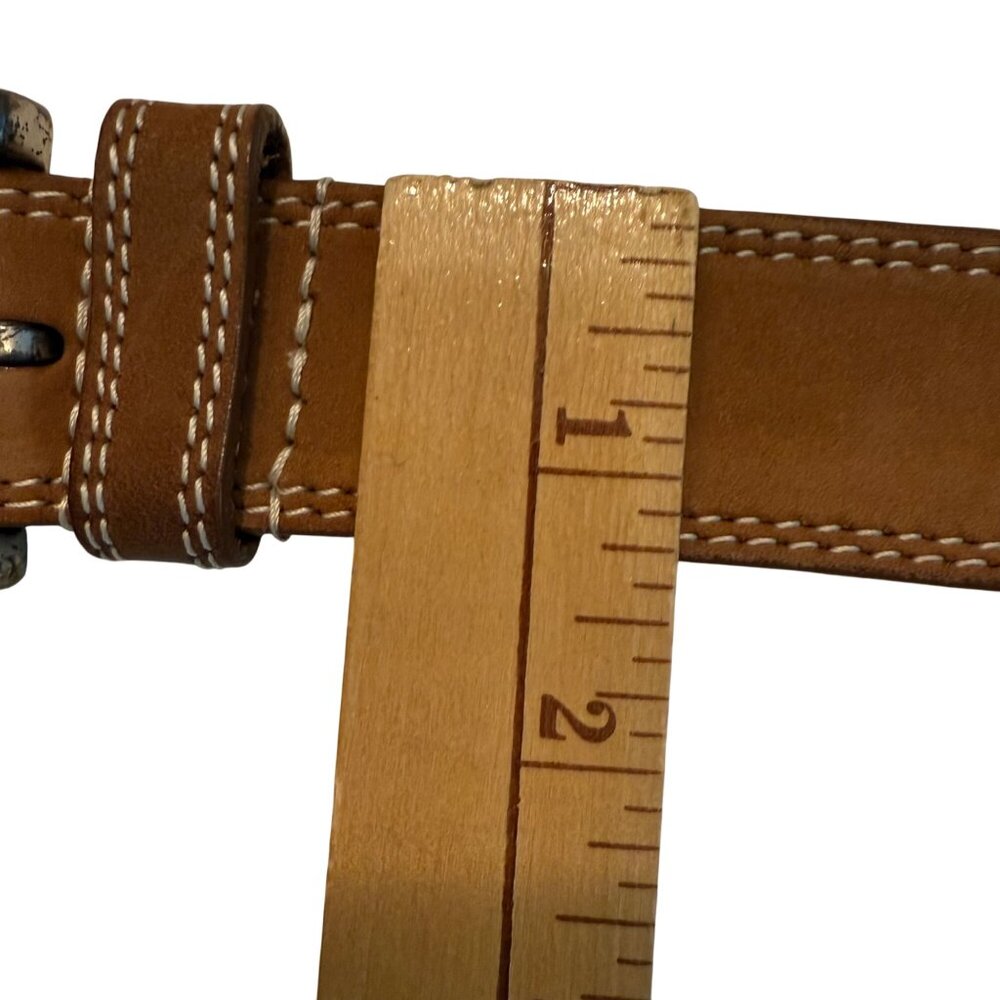 Timberland Genuine Leather Mens Belt With Metal Buckle In Brown Size 42/105 - Picture 8 of 10